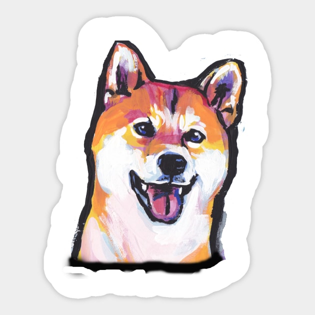 Shiba Inu Bright colorful pop dog art Sticker by bentnotbroken11